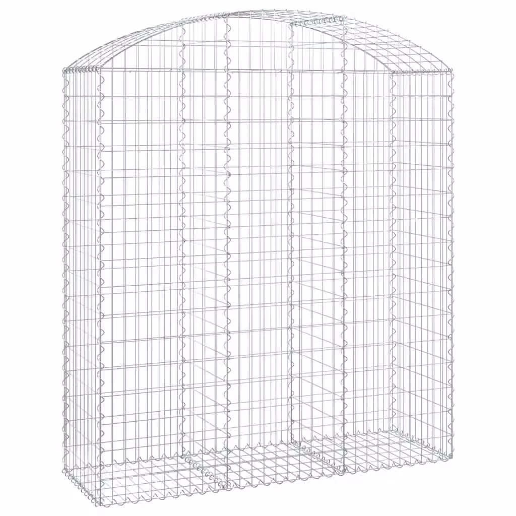 Berkfield Home Arched Gabion Basket in Silver Galvanised Steel, W: 150 cm, D: 50 cm, H: 160-180 cm