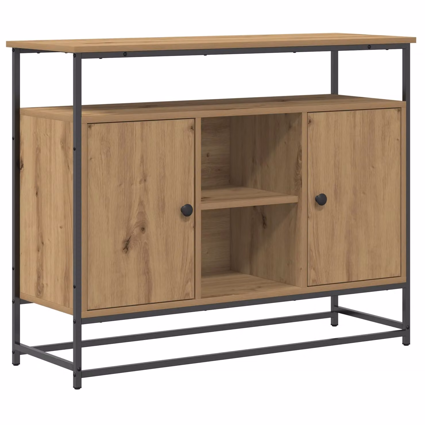 Berkfield Home Artisan Oak Sideboard in Brown, W/D/H: 100 x 35 x 80 cm – 2