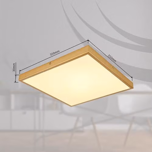 Globo Lighting Modern Square LED Ceiling Light in Brass/Gold, W/D/H: 35 x 35 x 3.5 cm – 2