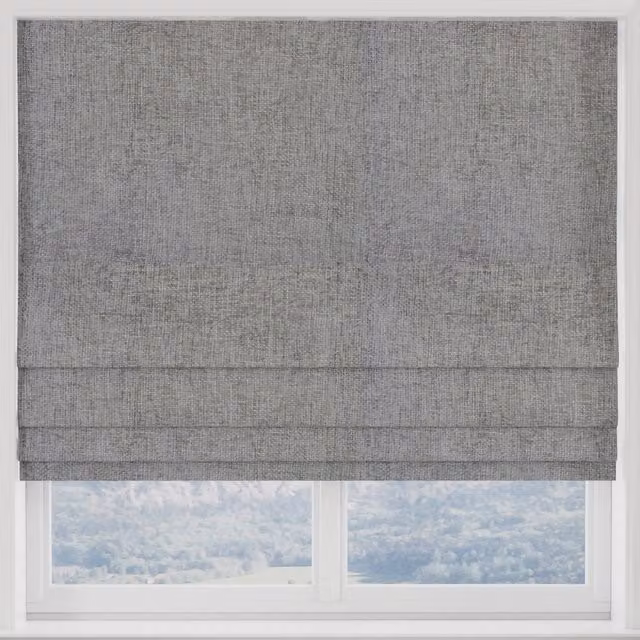 Terrys Grey Hopsack Blackout Made to Measure Roman Blind