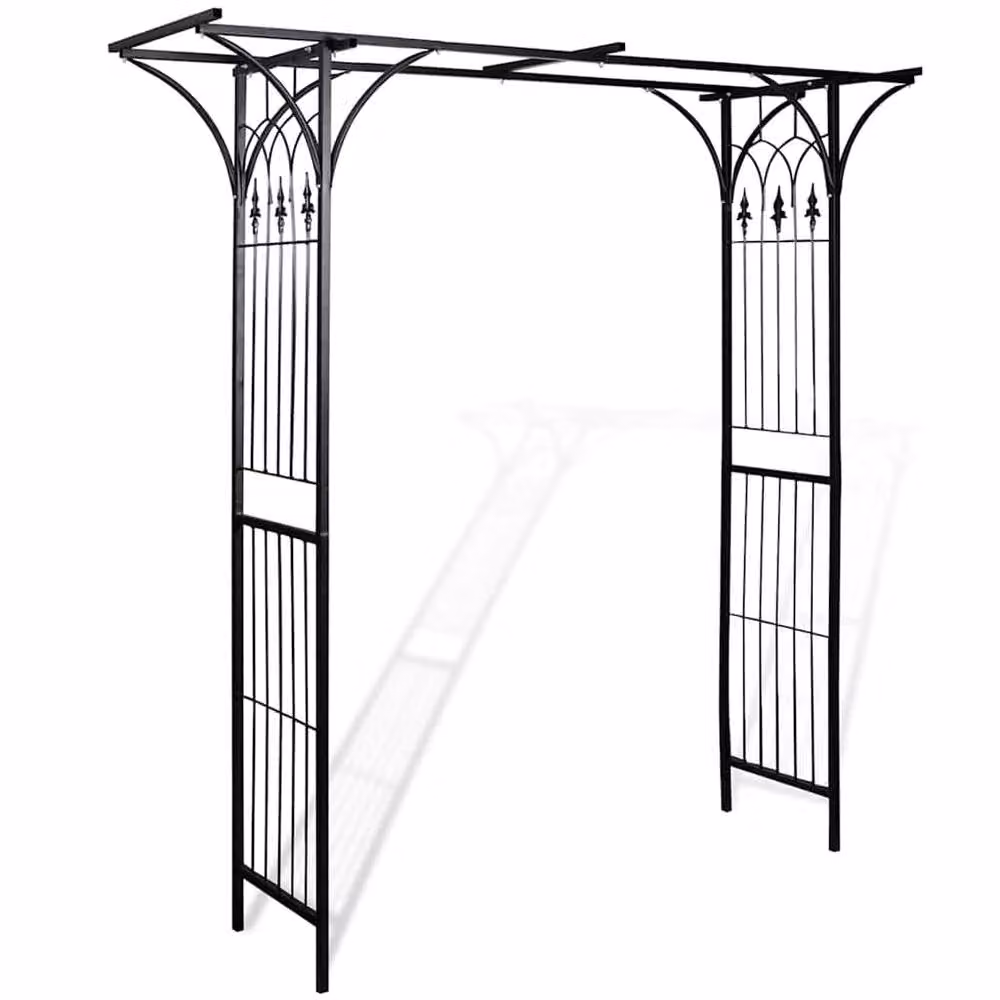 Berkfield Home Durable Metal Garden Arch in Black, W/D/H: 200 x 52 x 204 cm – 2