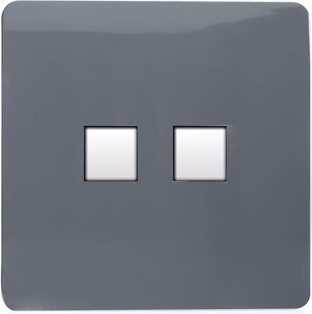 Trendi Switch 2 Gang RJ45 Cat 5e Ethernet Socket in Warm Grey – 1