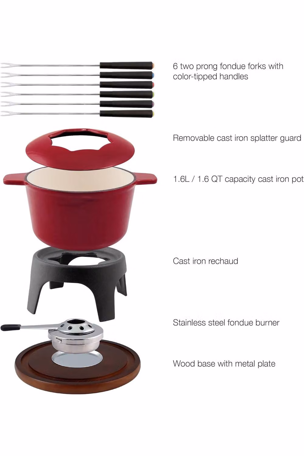 Swissmar 11-Piece Sierra Fondue Set in Red and Black – 3