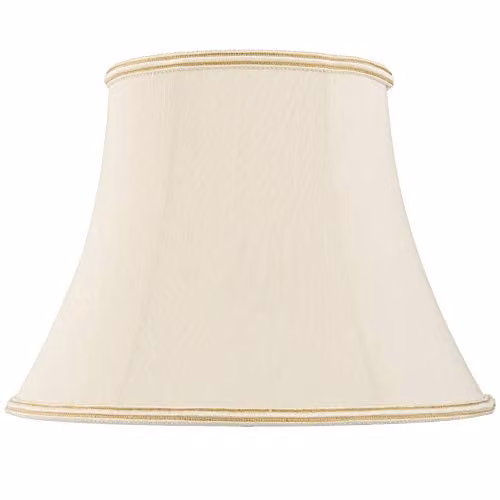 Loops Handmade Oval Bowed Lamp Shade in Beige Fabric, 40.64 cm