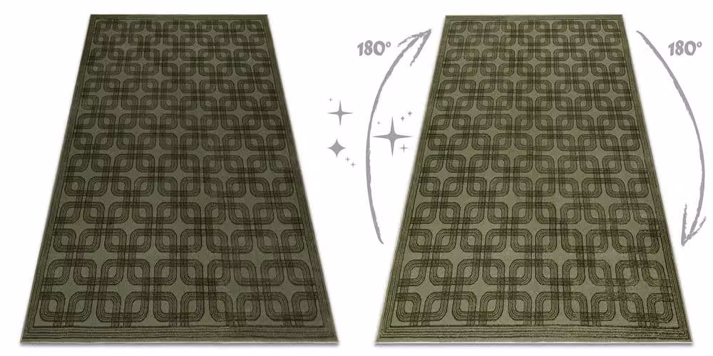 RugsX Aura Geometric Minimalist Rug in Green, W: 160 cm, L: 220 cm – 2