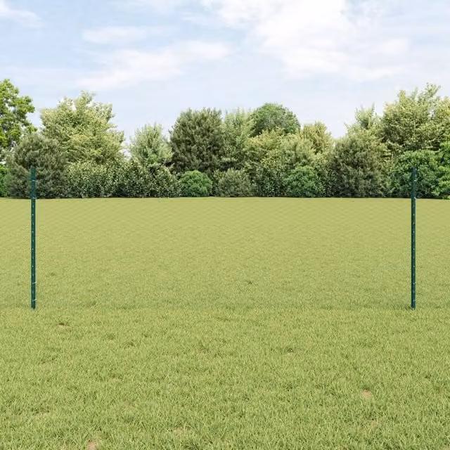 Berkfield Home Green Steel U-Channel Fence Posts, 5 Pieces, Height: 80 cm
