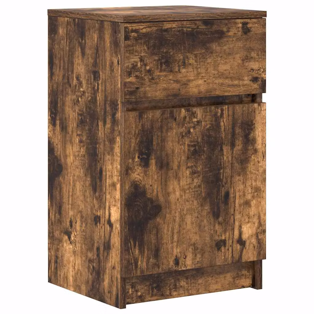 Berkfield Home Smoked Oak Bedside Cabinet in Engineered Wood, W/D/H: 39 x 35 x 65 cm – 2