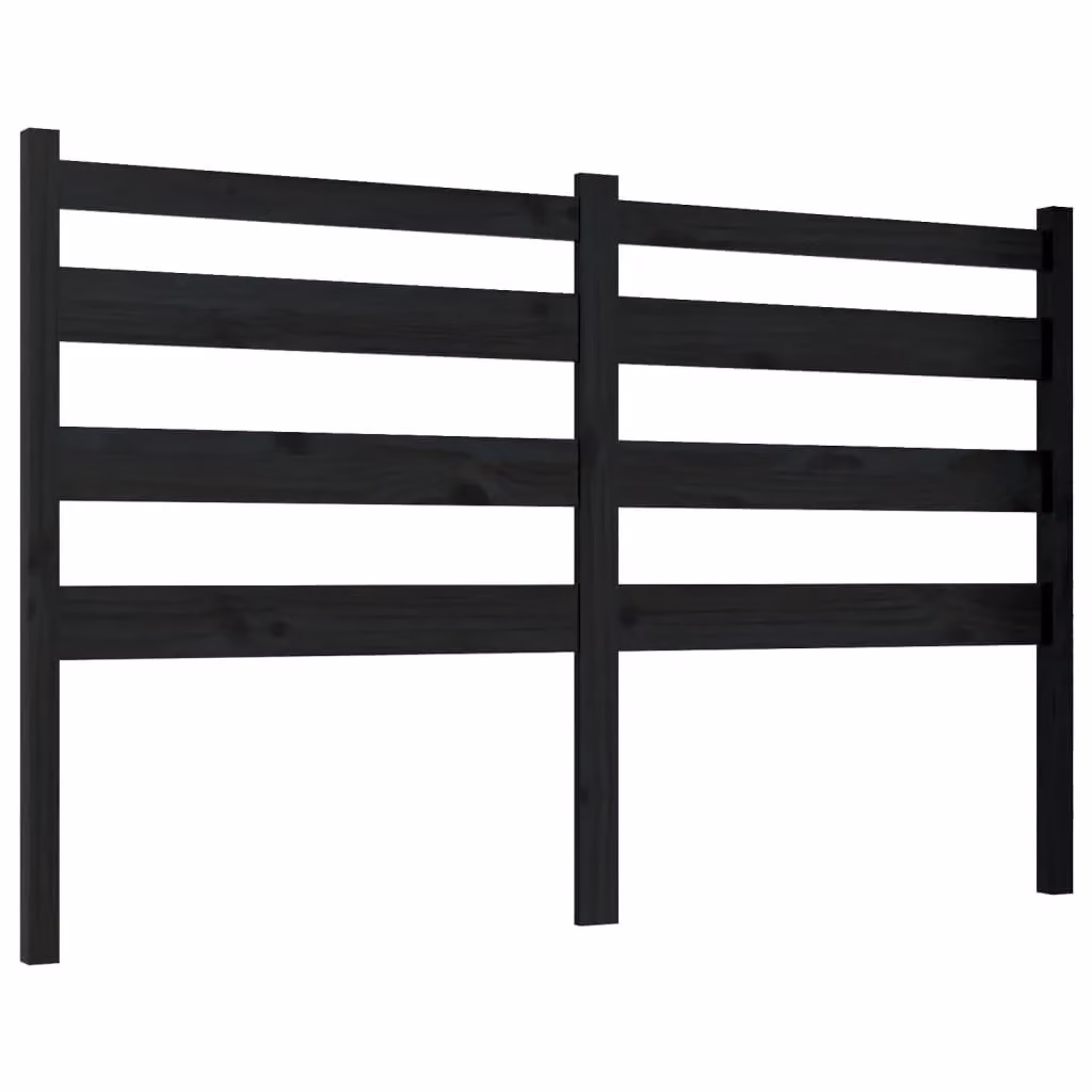 Berkfield Home Black Solid Pine Wood Bed Headboard, W: 166 cm, D: 4 cm, H: 100 cm – 2