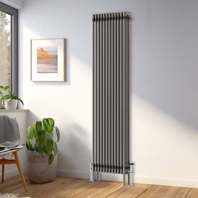 Right Radiators Traditional Raw Metal Triple Column Vertical Radiator, Height: 180 cm, Width: 56.2 cm