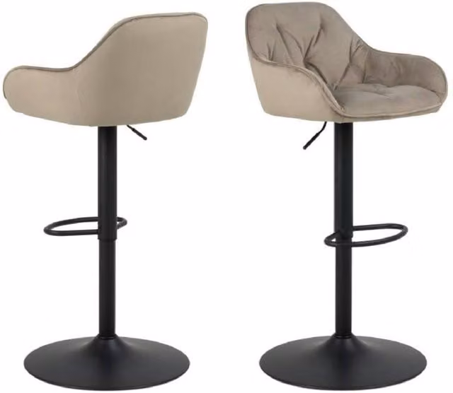 netfurniture Camden Swivel Bar Stool Set of 2 in Beige Velvet – 1