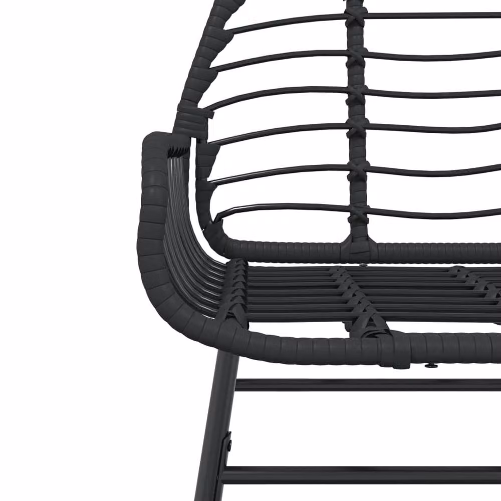 Berkfield Home Beautiful Black Poly Rattan Garden Chairs, Set of 2 – 3