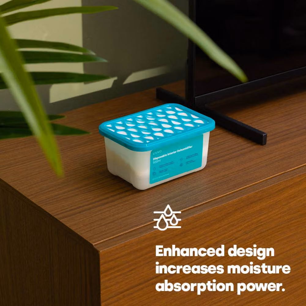 LIVIVO Disposable Dehumidifiers, Pack of 10, Blue, 500ml per unit – 4