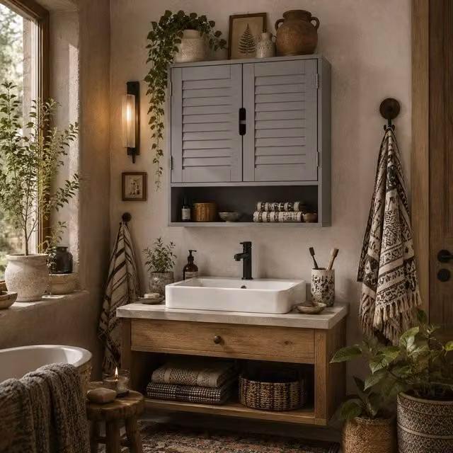Wyld Haus Zilikane Wall Mounted Bathroom Cabinet Grey W/D/H: 60 x 20 x 60 cm