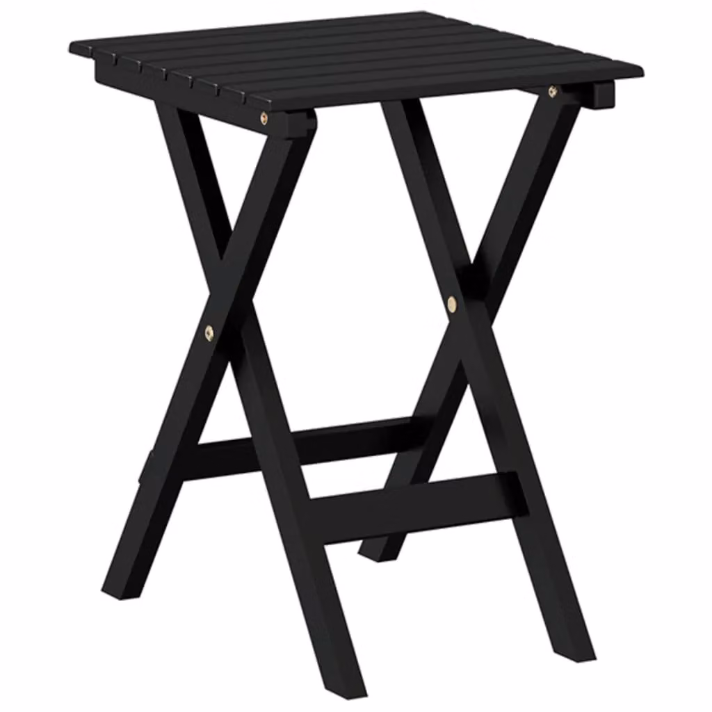 Berkfield Home Foldable Side Table in Black Lacquered Solid Poplar Wood – 2