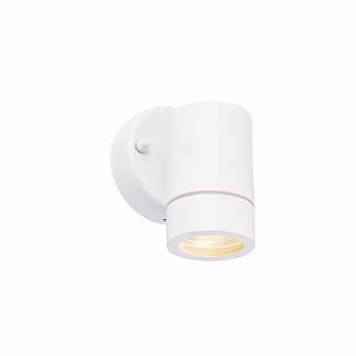 Netlighting Palin GU10 Outdoor Wall Light in White and Silver Stainless Steel and Glass with IP44 Rating