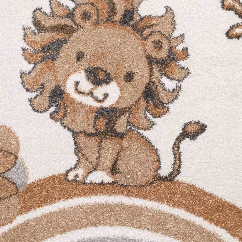 Villeroy & Boch Roar Lion Boho Kids Round Rug in Beige, Diameter: 160 cm – 2