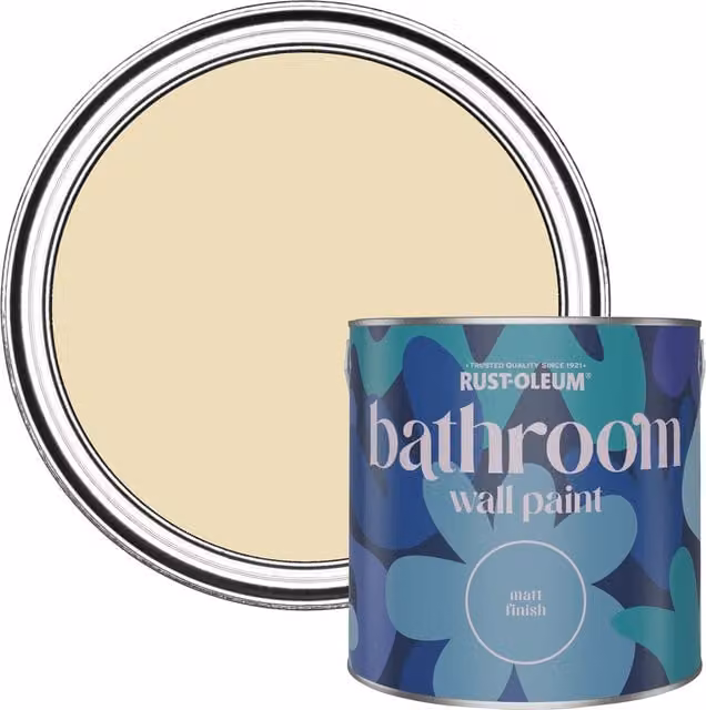 Rust-Oleum Clotted Cream Matt Water-Based Bathroom Wall and Ceiling Paint, 2.5L – 1