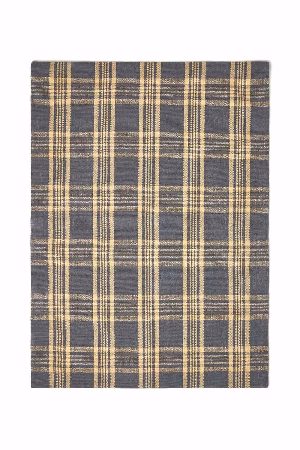 Homescapes Douglas Tartan Check Non-Slip 100% Wool Rug in Grey and Yellow, W: 150 cm, L: 240 cm – 2