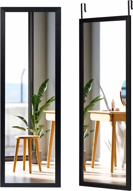Gymax Full Length Body Mirror, Black, H 120 cm x W 37 cm