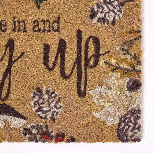 Homescapes Floral Coir Doormat, Brown, W/D: 60 x 40 cm – 2