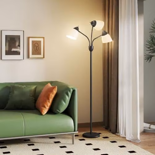 HOMCOM Arc Tree Floor Lamp in Black, Height: 155 cm – 1