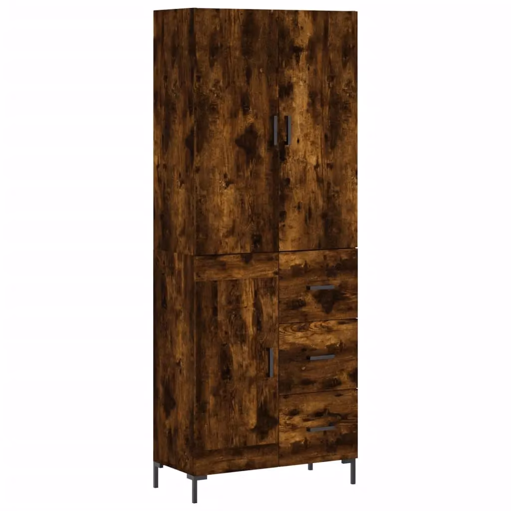Berkfield Home Smoked Oak Highboard in Brown, W/D/H: 69.5 x 34 x 180 cm – 2
