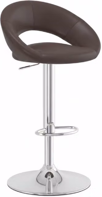 netfurniture Serene Brown Padded Synthetic Leather Kitchen Breakfast Bar Stool with Swivel and Height Adjustment