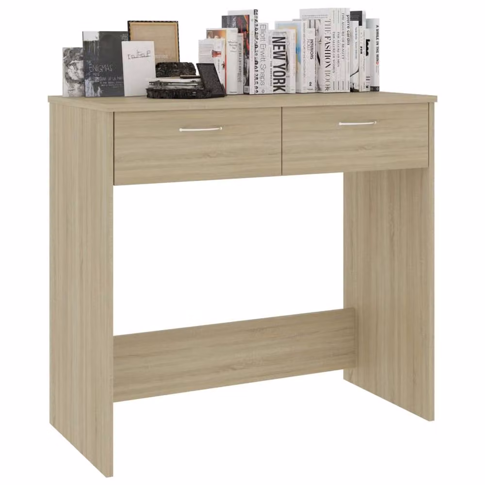 Berkfield Home Sonoma Oak Writing Desk in Beige, W/D/H: 80 x 40 x 75 cm – 3