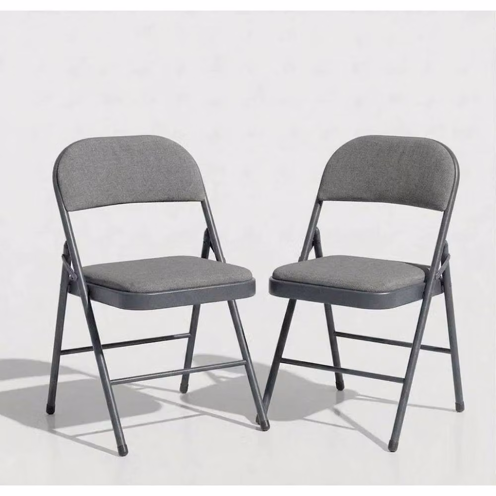 SPETLEK 2 Metal Folding Chair in Grey Fabric – 2