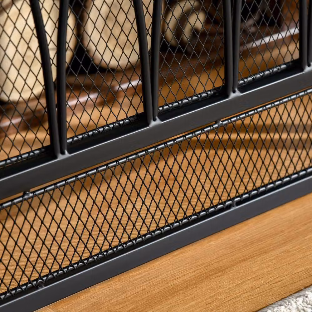 STILVORA 3-Panel Mesh Fireplace Screen in Black, W/H: 126 x 80 cm – 5