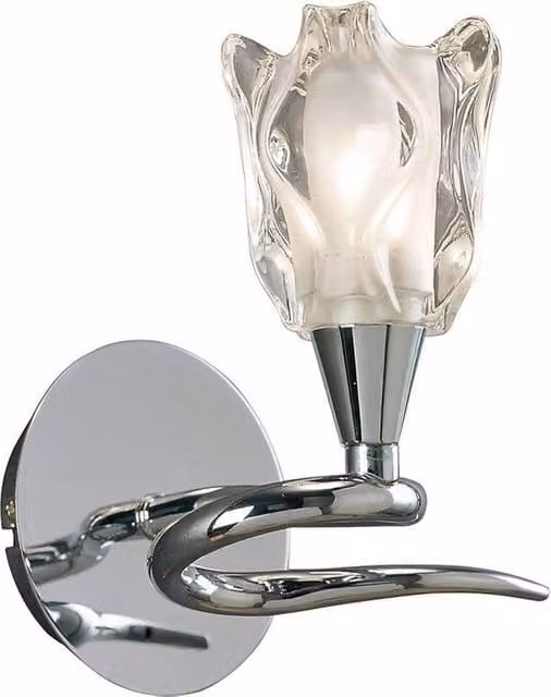 Netlighting Amel Switched Wall Lamp in Polished Chrome and Grey with GU10 Socket – 1