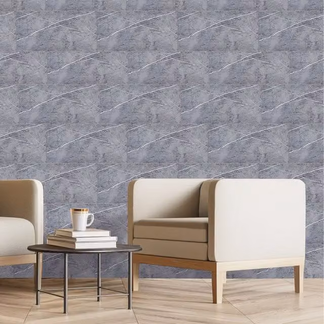 Lifeideas 10-Piece Self-Adhesive Grey Marble Effect PVC Wall Stickers