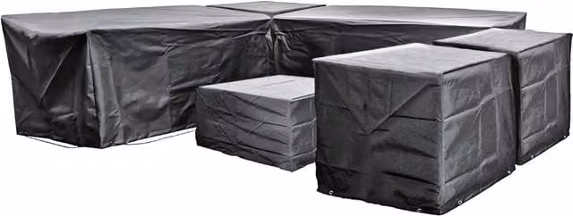 Cozy Bay Furniture EZBreathe Malta 8 Seat Twin Chair Furniture Set Cover in Black – 1
