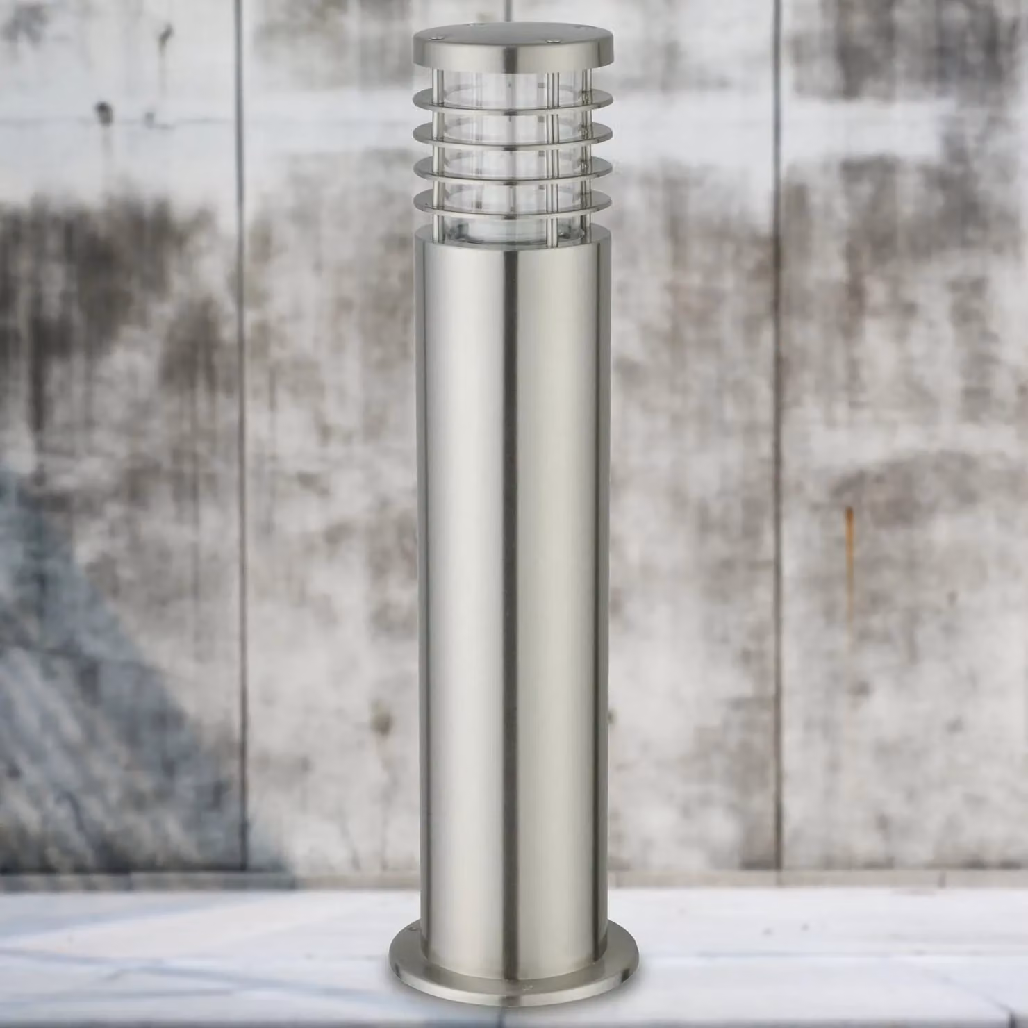 First Choice Lighting Bloom Silver Brushed Stainless Steel Dimmable LED Outdoor Post Light for Garden and Terrace – 3