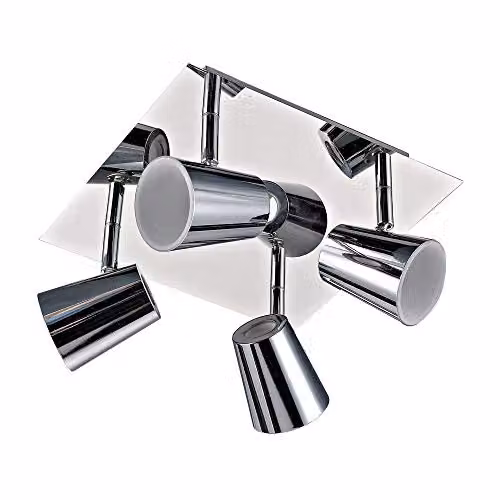 Netlighting Modern LED Surface Mounted Cylinder Spotlight in Chrome and Silver with 2000lm Warm White 3000K Light