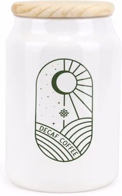 Purely Home Boho Minimalism Ceramic Decaf Coffee Storage Canister - White