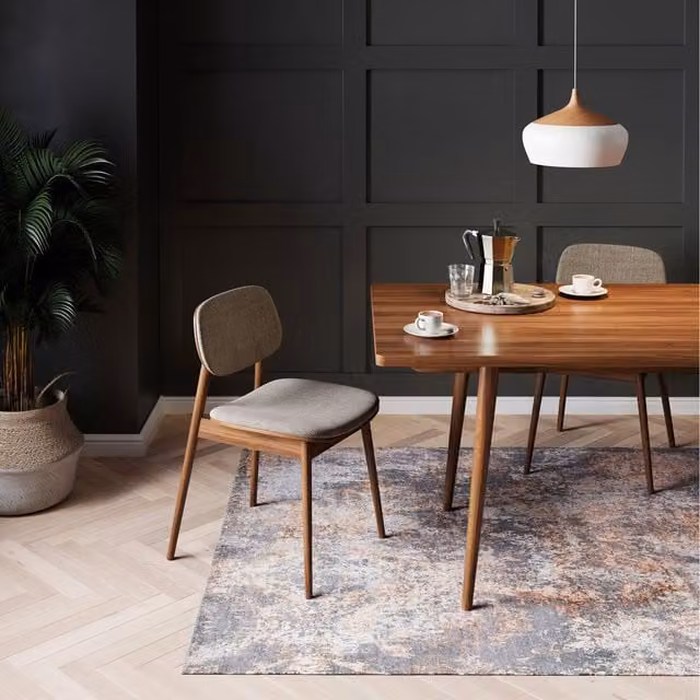 The Rug House Metallic Abstract Washable Modern Rectangular Rug, Grey and Multicolour, W: 230 cm, D: 160 cm