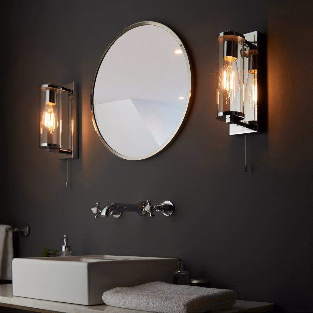 Netlighting COMO Contemporary Glass Wall Lamp in Silver and Transparent – 2