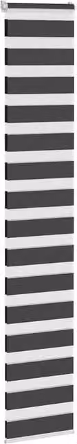 Berkfield Home Elegant Zebra Blind in Black Polyester, W: 45 cm, H: 200 cm