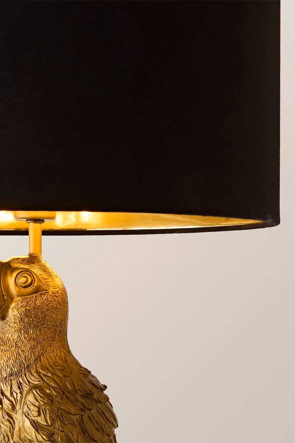 ValueLights Tuki Toucan Brushed Bronze Table Lamp with Black Velvet Drum Shade – 4