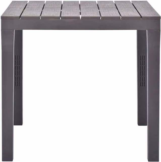 Berkfield Home Mocca Square Garden Table in Grey, W/D/H: 78 x 78 x 72 cm