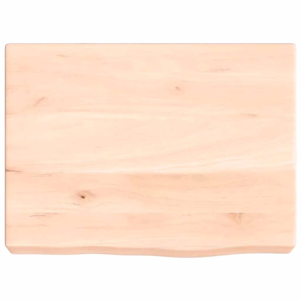 Berkfield Home Brown Untreated Solid Wood Live Edge Bathroom Countertop W: 40 cm, D: 30 cm, H: 2-6 cm