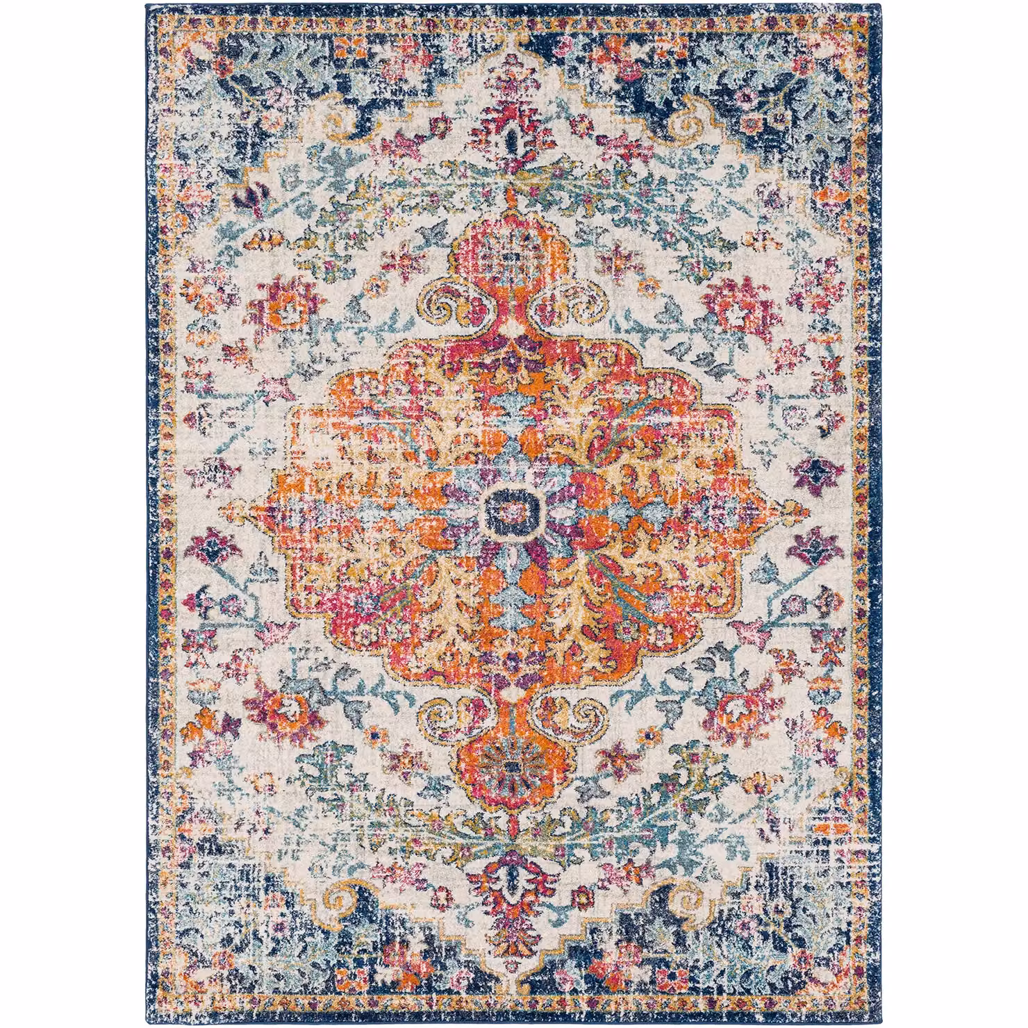 Livabliss Harput Vintage Boho Living Room Rug in Burnt Orange, Multicolour, W: 160 cm, L: 220 cm – 2