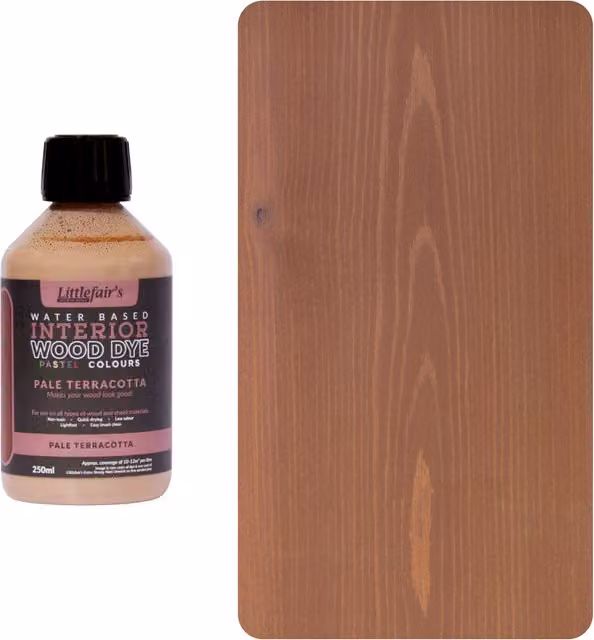 Littlefairs Indoor Wood Stain in Pale Terracotta Brown, 250 l
