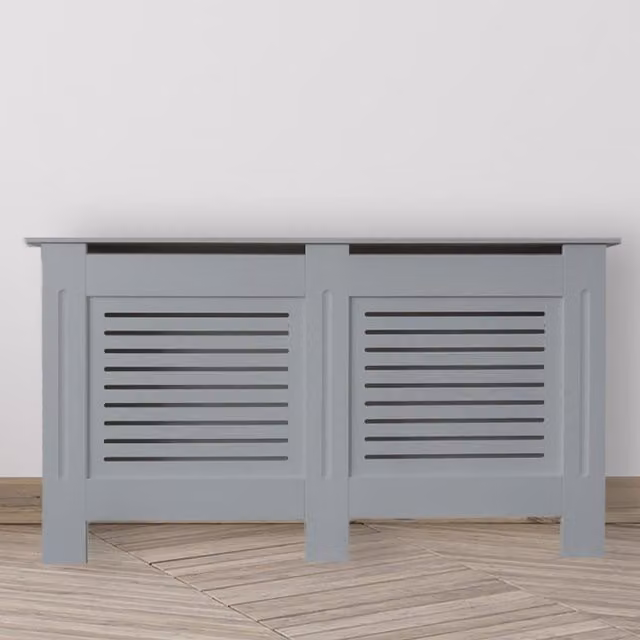 Jack Stonehouse Horizontal Slatted Radiator Cover in Matt Grey, Width: 152 cm