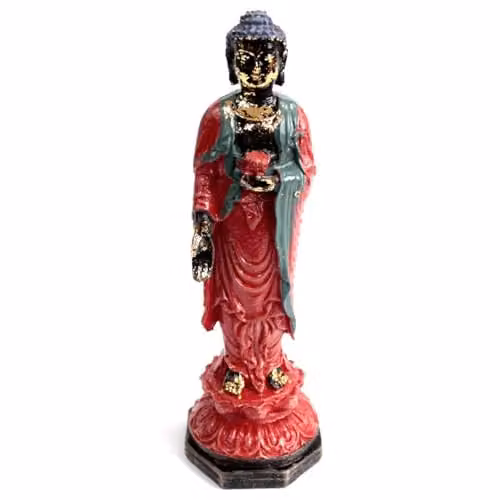 KDMD Antique Standing Buddha in Red