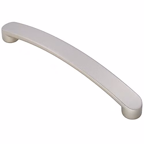 Loops Flat Fronted Bow Pull Handle in Satin Nickel, 179 x 19 mm with 160 mm Fixing Centres