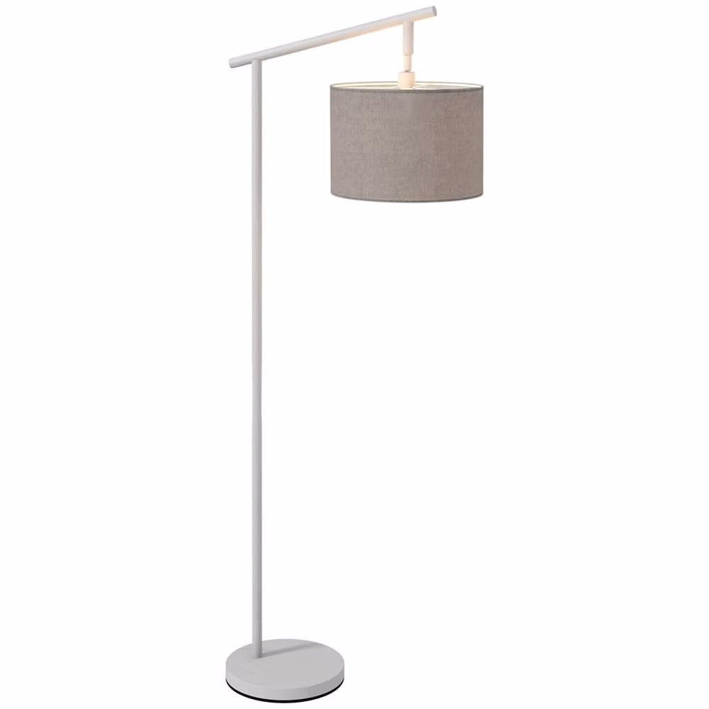 Wyld Haus Moneel Grey Metal Adjustable Floor Lamp with Cream Fabric Shade – 2