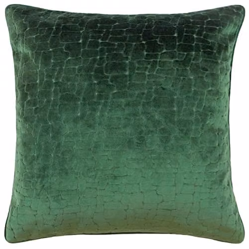 Paoletti Bloomsbury Green Square Polyester Filled Cushion with Removable Cover