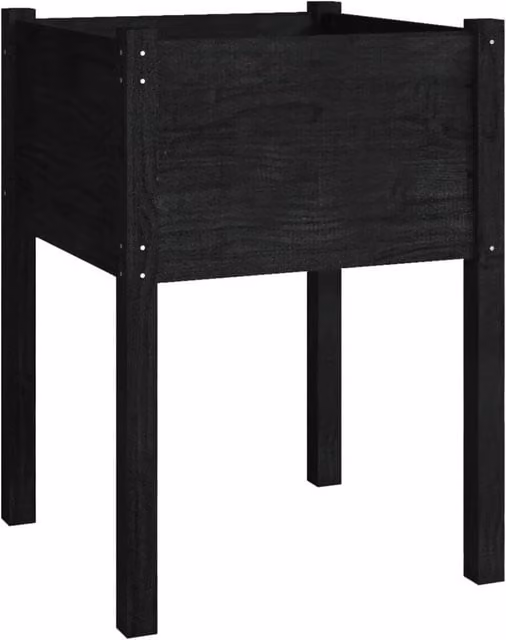 Berkfield Home Garden Black Wooden Raised Bed Planter W/D/H: 50 x 50 x 70 cm – 1